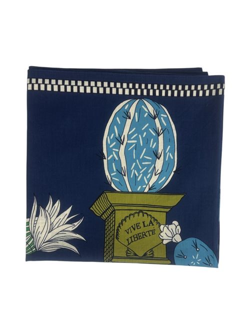 sciarpa donna 100x100 fantasia tequila blu